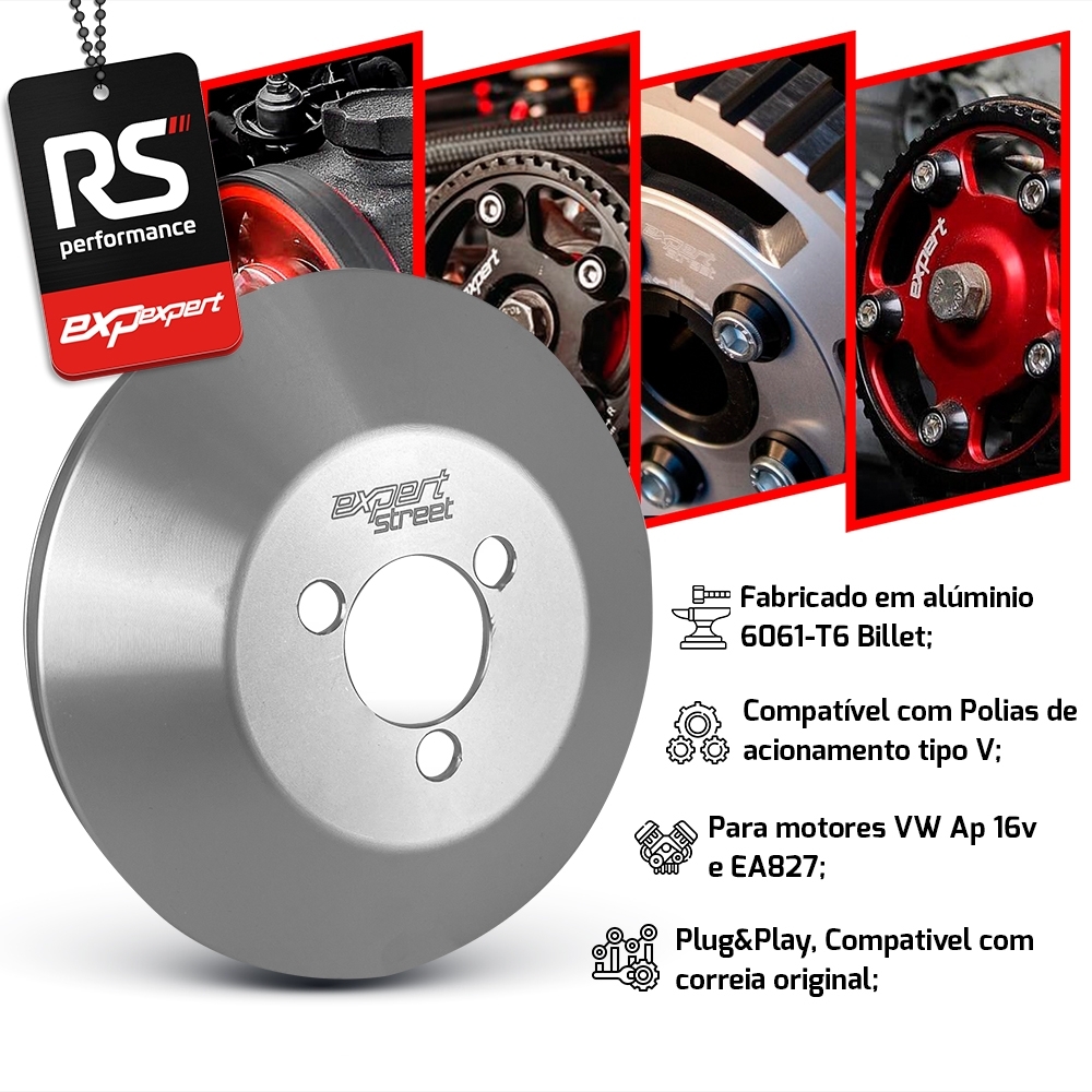 Polia Bomba Dágua Alumínio Billet Vw Ap 8v - Linha Street