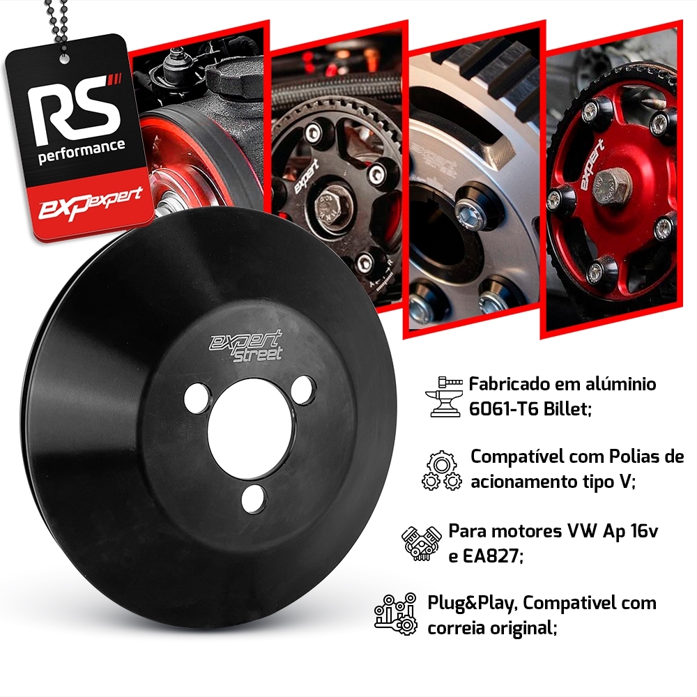 Polia Bomba Dágua Alumínio Billet Vw Ap 8v - Linha Street