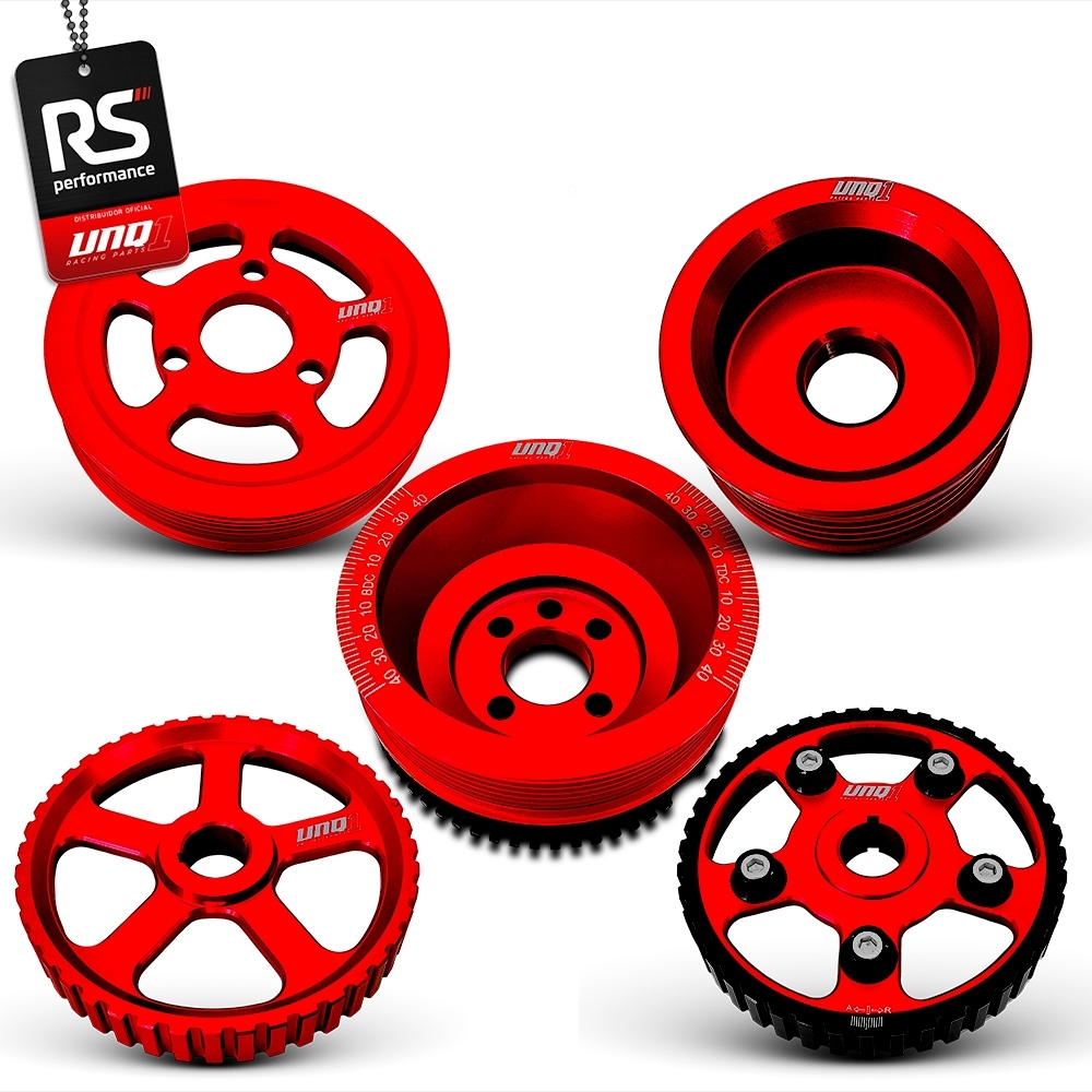 Jogo De 5 Polias Motor Ap 8v Billet Poli V Alternador Curto