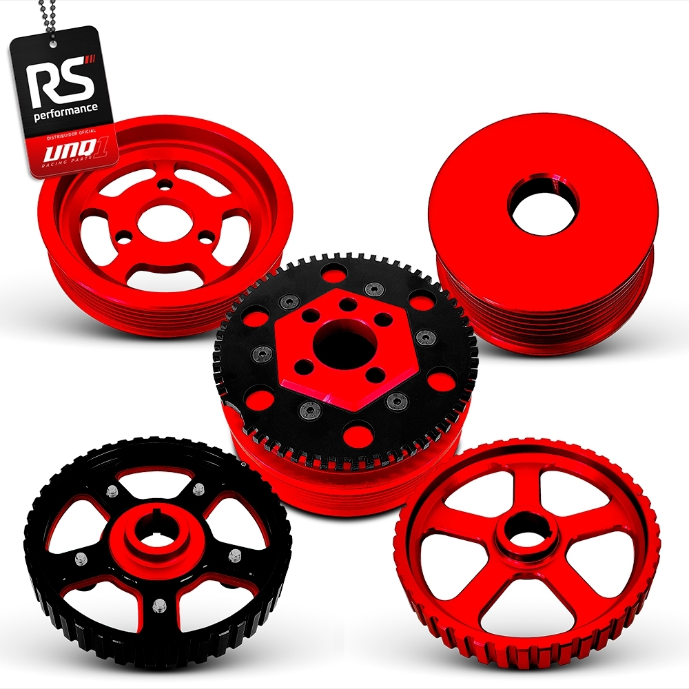 Jogo De 5 Polias Motor Ap 8v Billet Poli V Alternador Curto