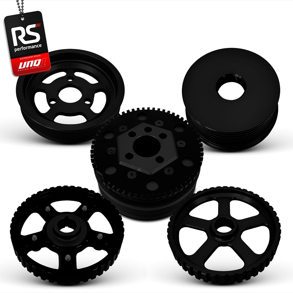 Jogo De 5 Polias Motor Ap 8v Billet Poli V Alternador Curto