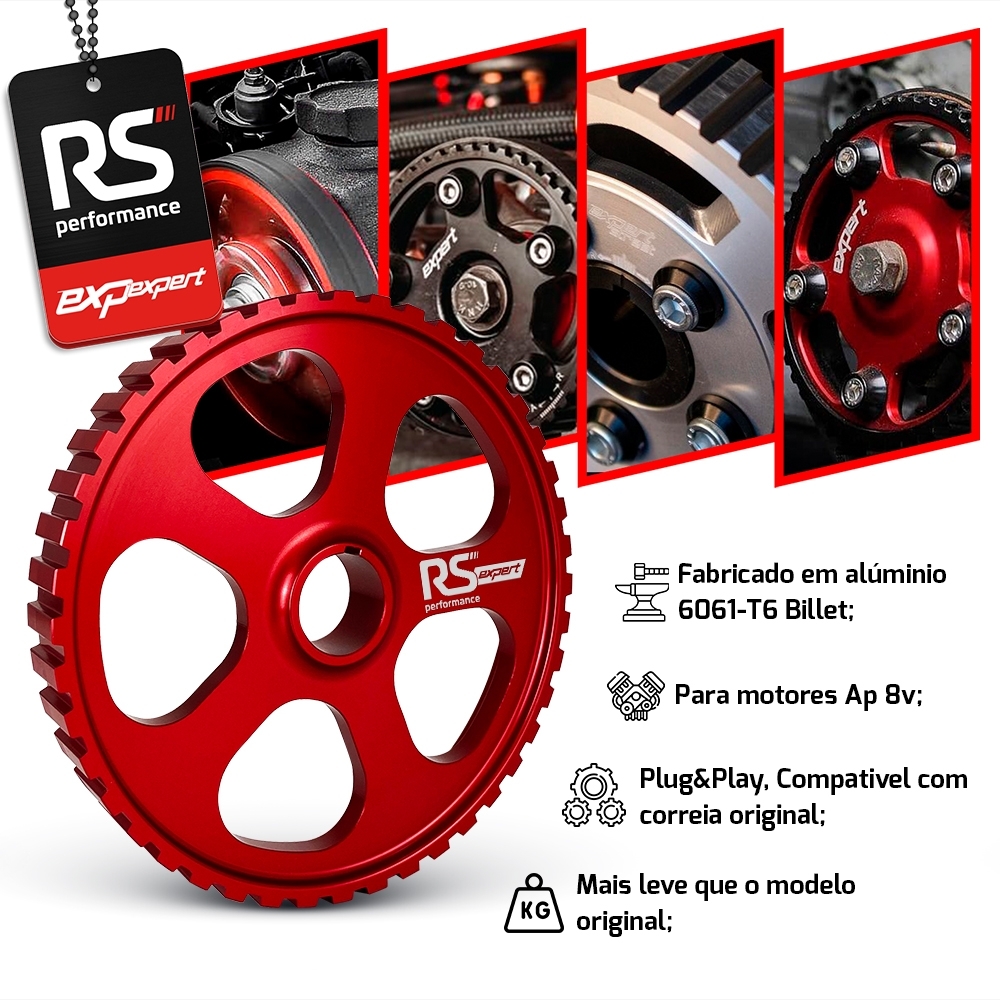Polia Auxiliar Comando Vw Ap 8v Alumínio Billet By RS Performance