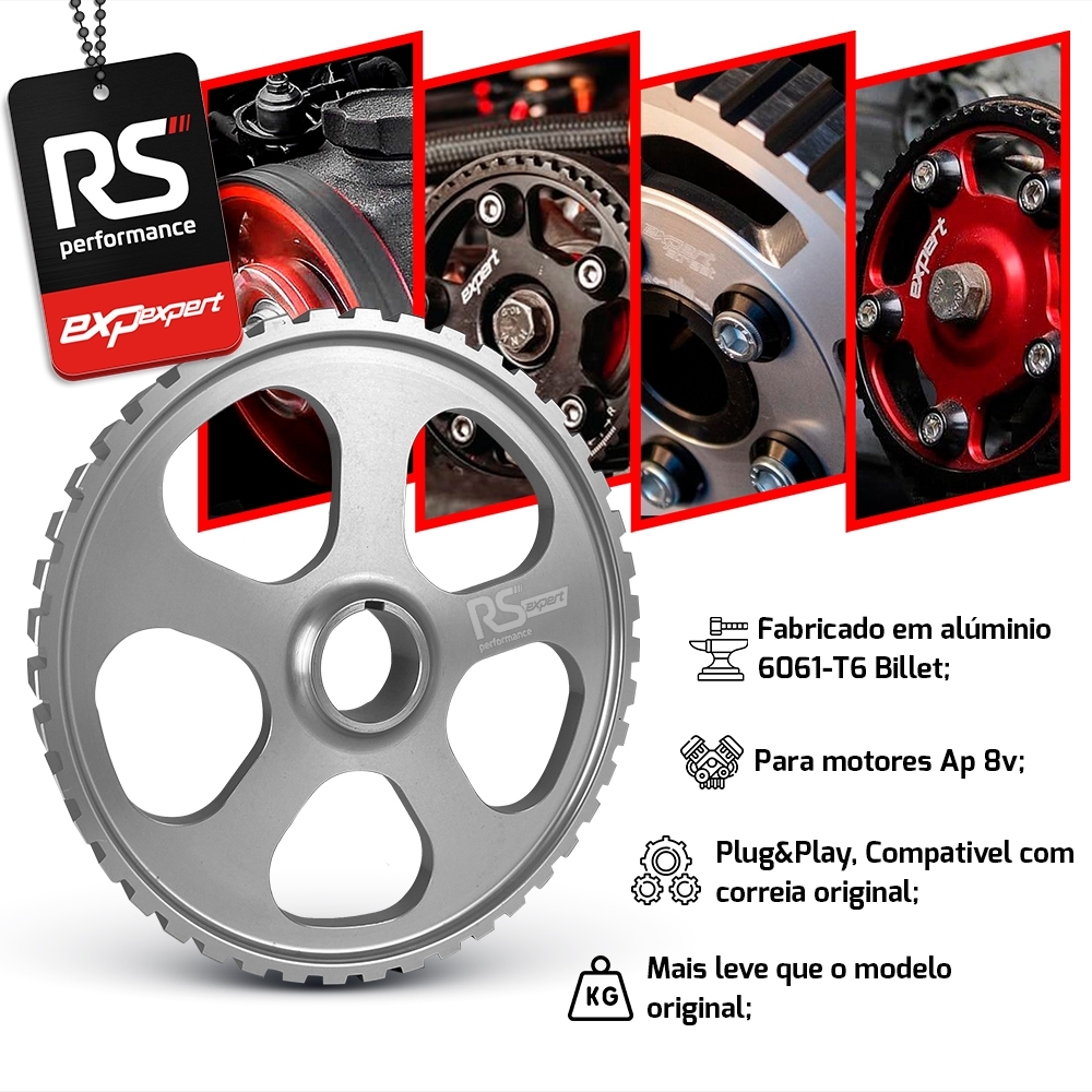 Polia Auxiliar Comando Vw Ap 8v Alumínio Billet By RS Performance