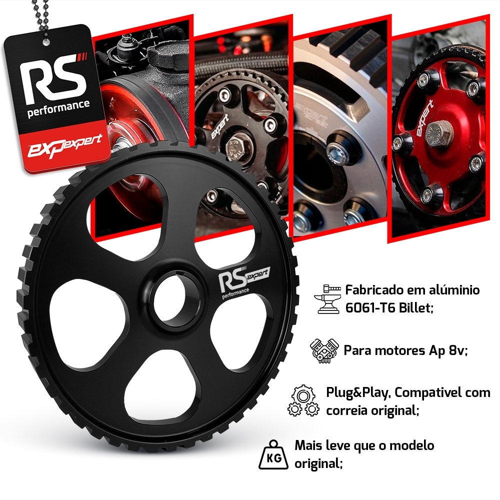 Polia Auxiliar Comando Vw Ap 8v Alumínio Billet By RS Performance