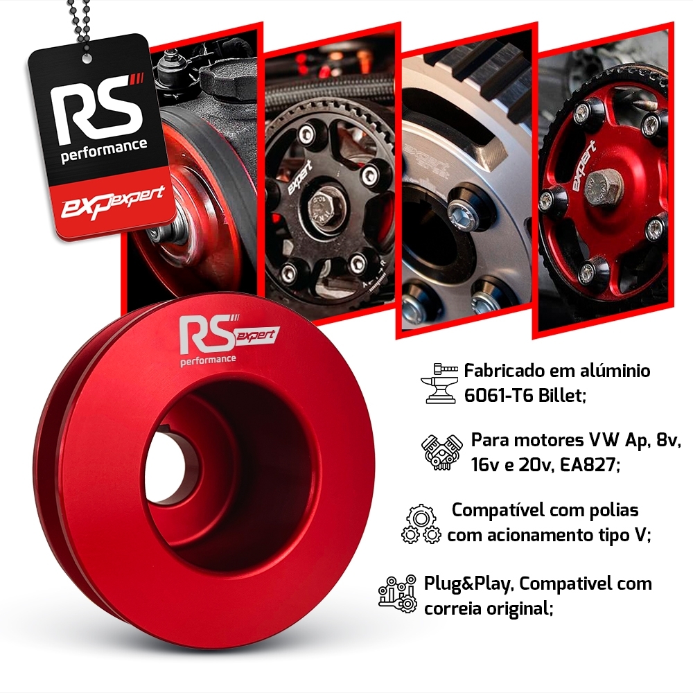 Polia Alternador Vw Ap 8v Alumínio Billet By RS Performance