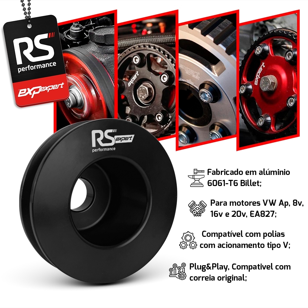 Polia Alternador Vw Ap 8v Alumínio Billet By RS Performance