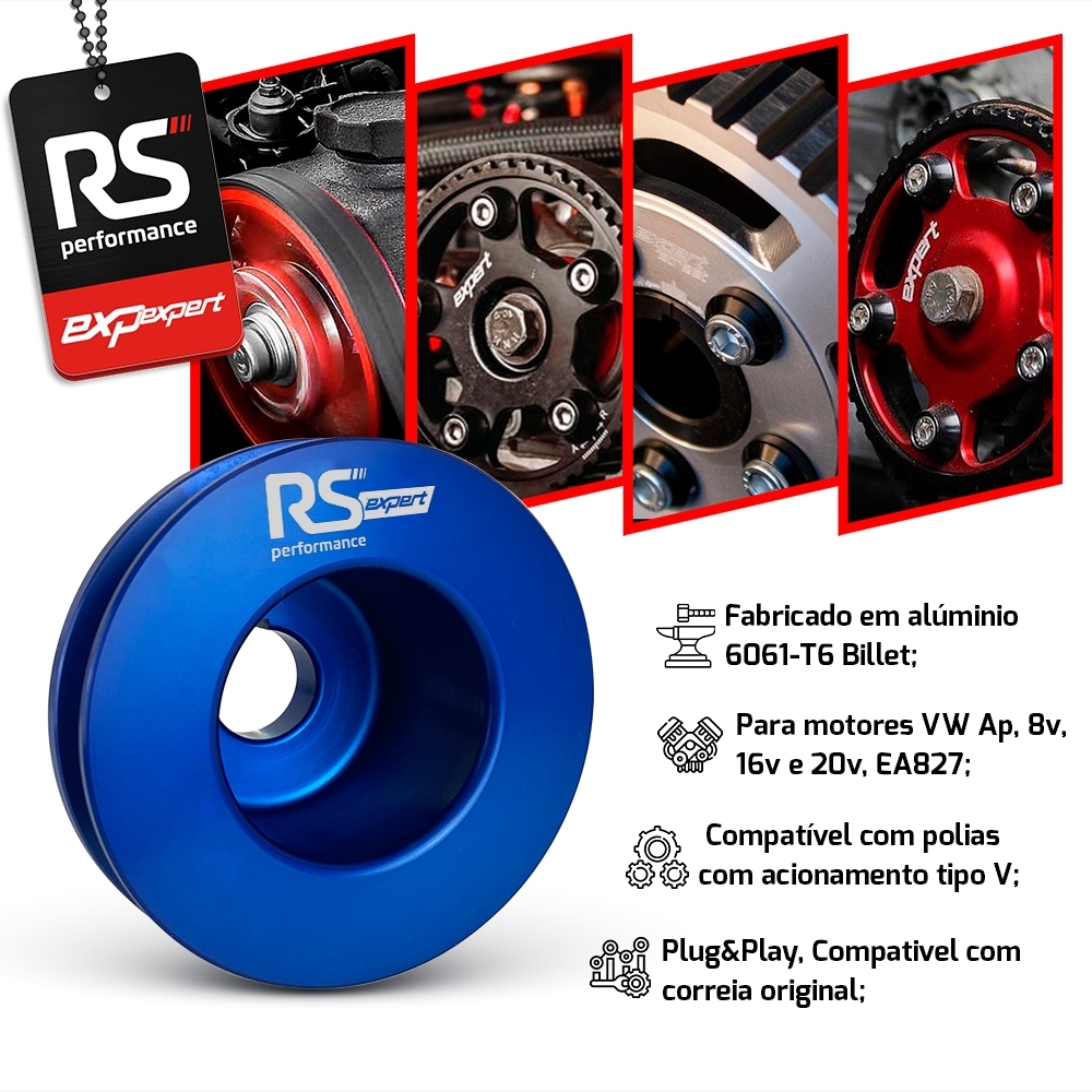 Polia Alternador Vw Ap 8v Alumínio Billet By RS Performance