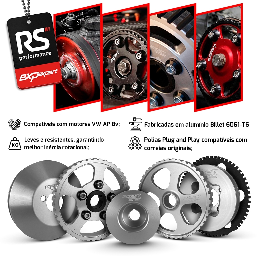 Kit Polias Comando Vw Ap 8v Billet - Linha Street
