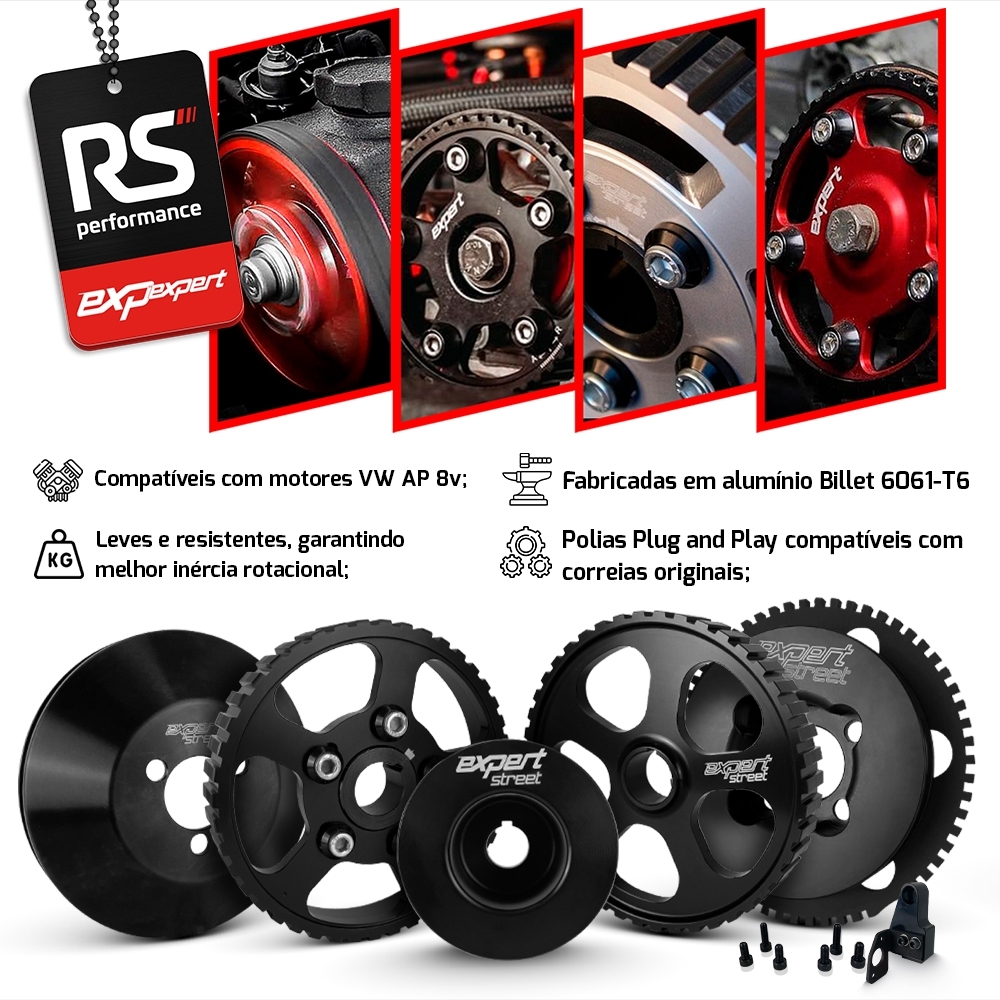 Kit Polias Comando Vw Ap 8v Billet - Linha Street