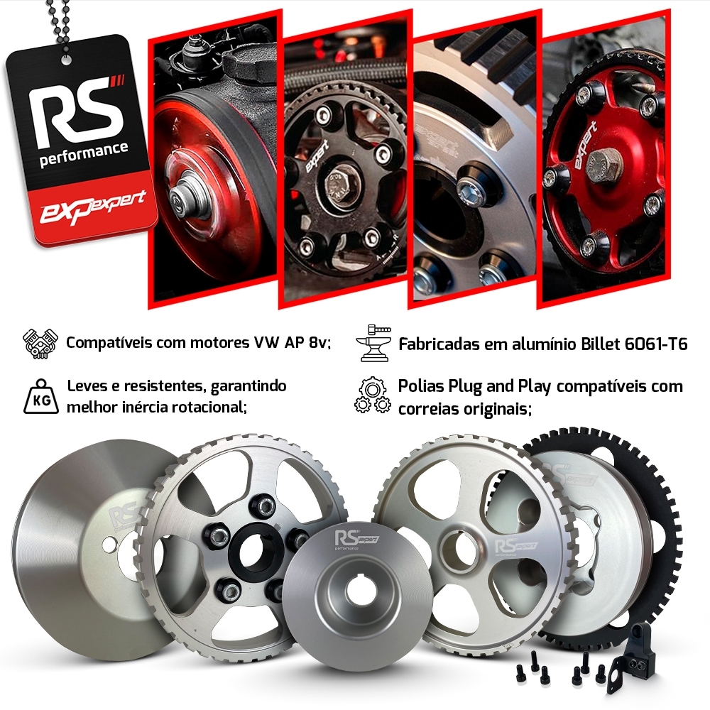Jogo Polia Regulável Motor Ap 8v - Sem Ar E Direção By RS Performance