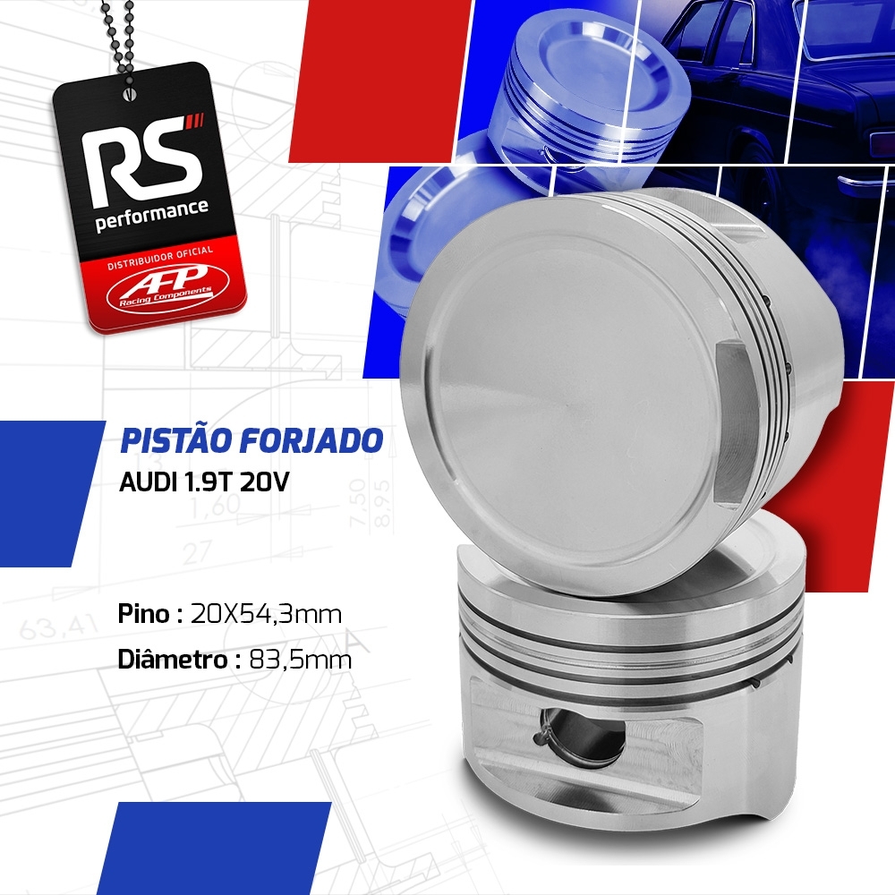 Kit 4 Pistão Forjado Vw / Audi 1.9T 20v + Pinos + Anéis