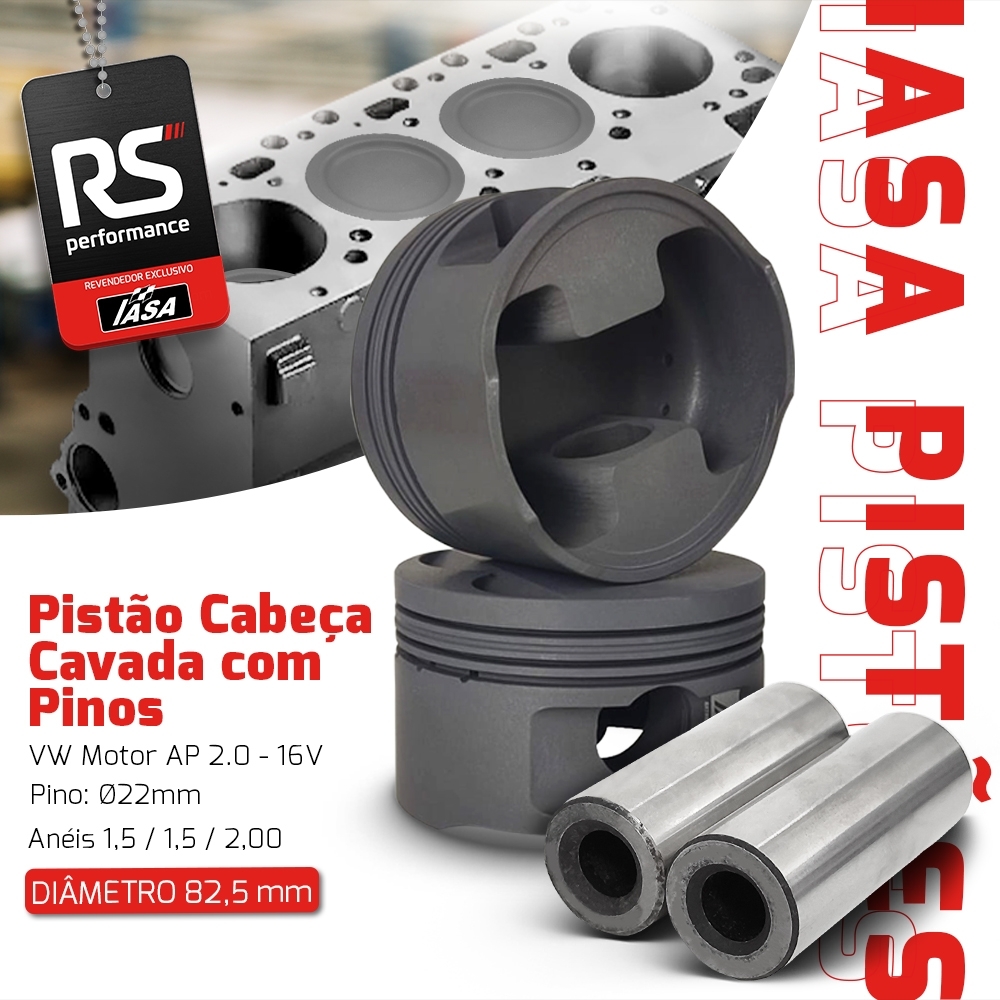 Kit Pistão Forjado Cavado Iasa Ap 2.0 16v 1200cv+ 4 Pinos 22mm