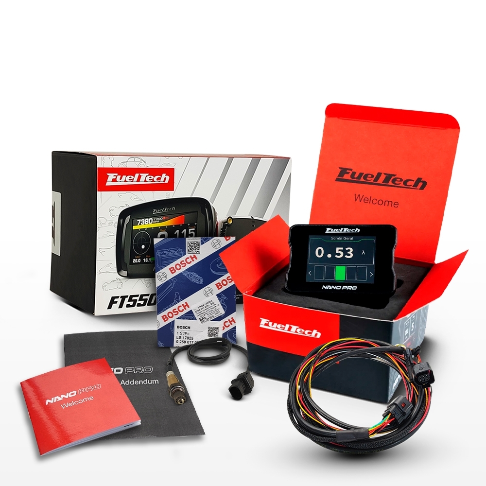 Módulo de Injeção Ft550 Com Chicote Motor Dianteiro + WideBand Nano Pro + Sonda Bosch 4.9