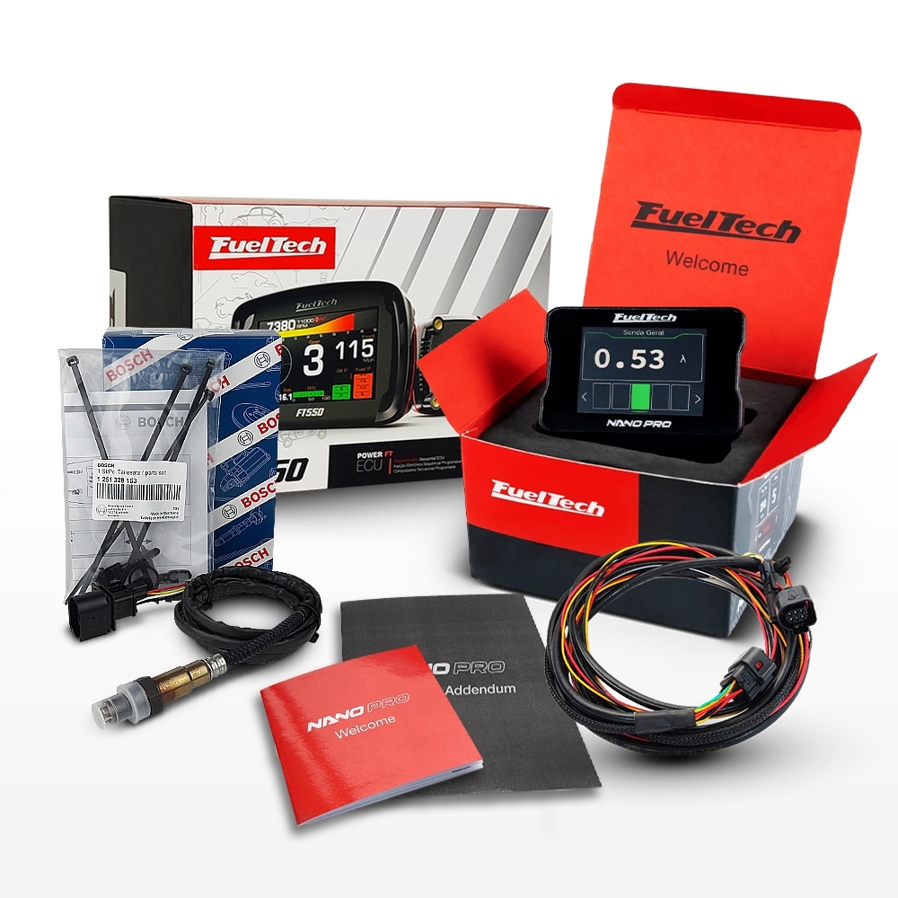Módulo de Injeção Ft550 Com Chicote Motor Dianteiro + WideBand Nano Pro + Sonda Bosch 4.2