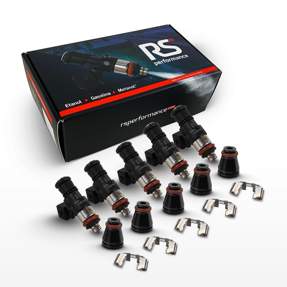 Kit 5 Bicos Injetores Bosch Alta Vazão 125 / 158 / 221 Lb/h