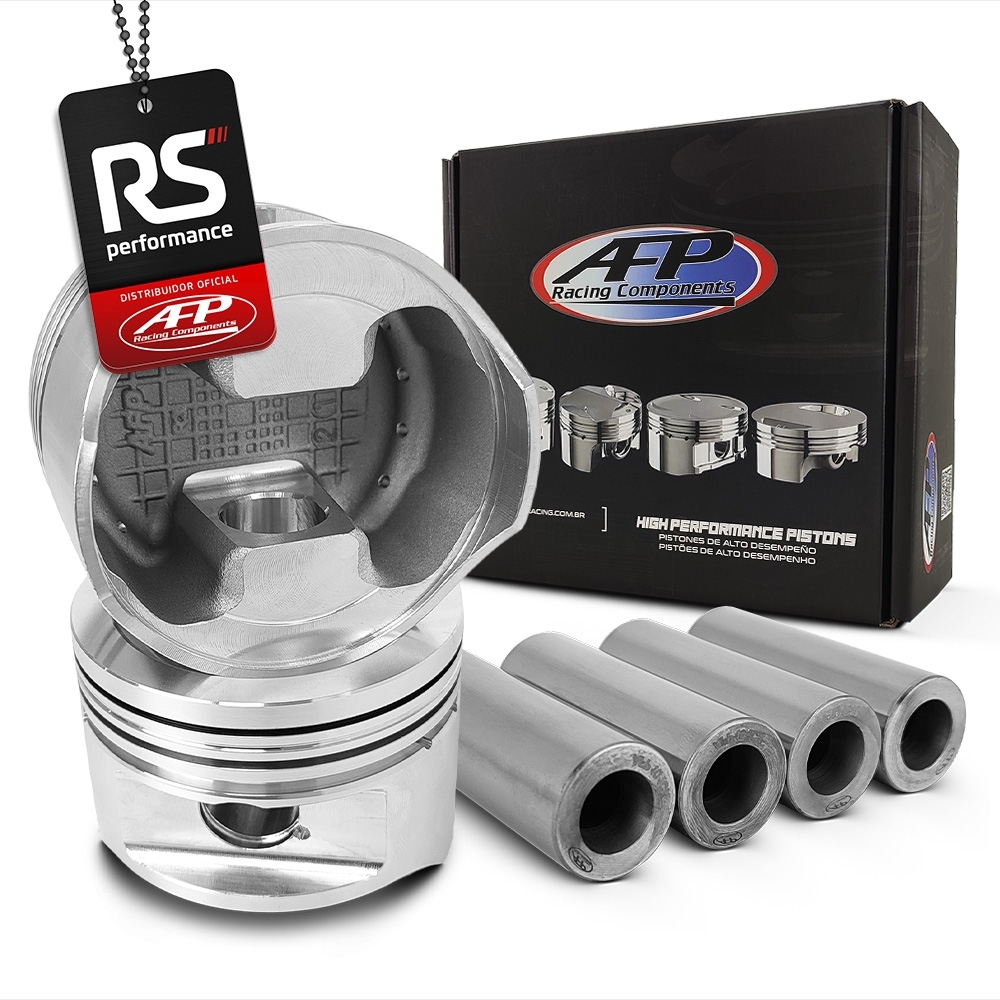 Kit 4 Pistão VW AP 1.8V Turbo Côncavo + Pinos + Anéis