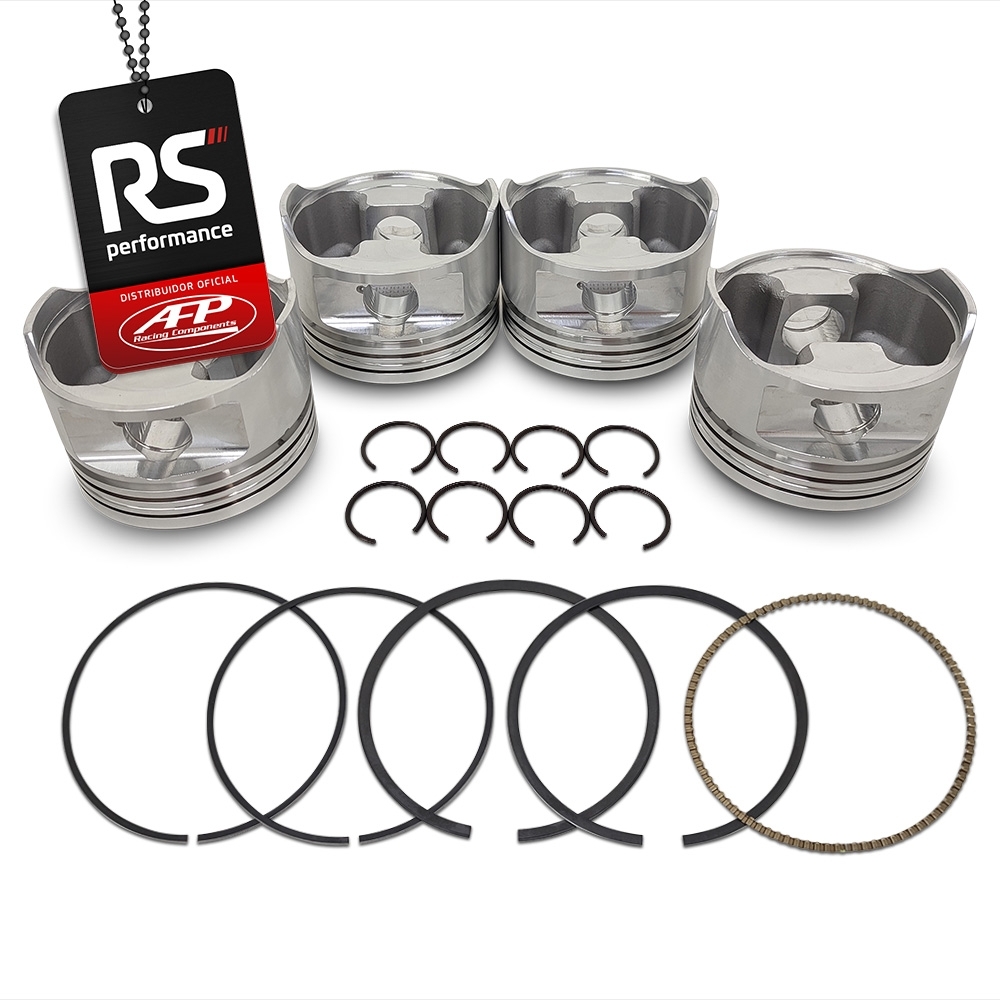 Kit 4 Pistão VW AP 1.8V Turbo Côncavo + Pinos + Anéis