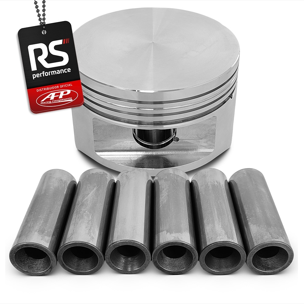 Kit 6 Pistão Forjado Opala 6CIL 6" Plano + Pinos + Anéis