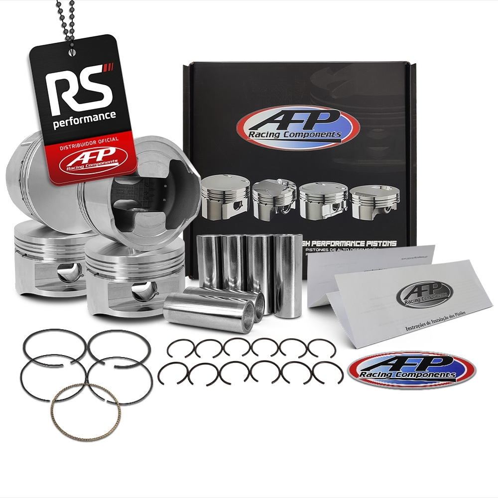Kit 6 Pistão Forjado Opala 6CIL 6" Plano + Pinos + Anéis