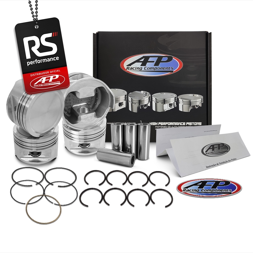 Kit 4 Pistão Forjado Côncavo VW/AUDI 1.8 20v + Pinos + Anéis