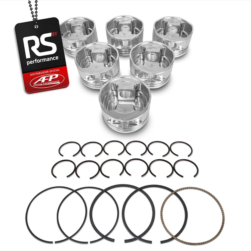 Kit 6 Pistão Forjado Côncavo C/ Cava BMW 328I/528I 2.8 M52B28