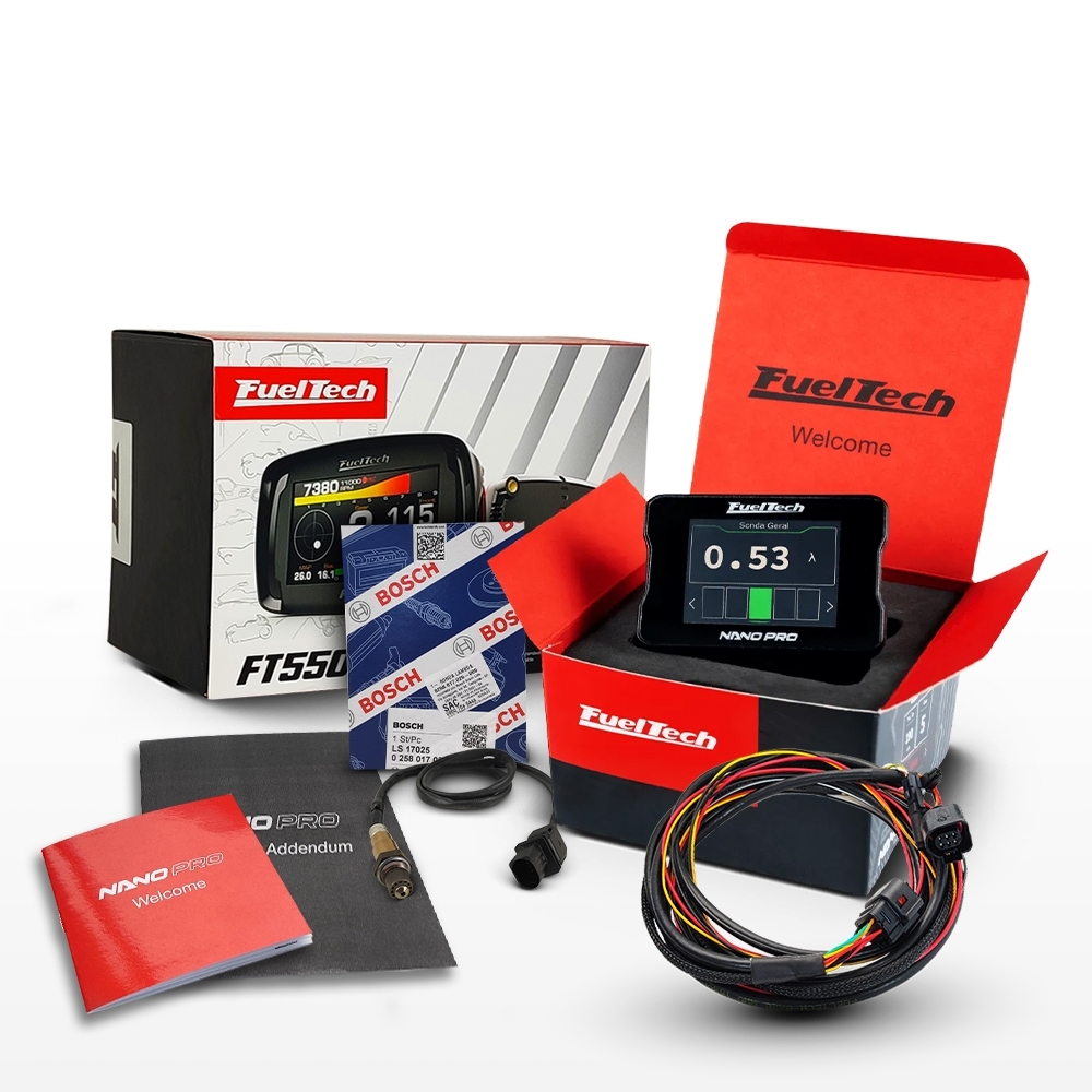 Módulo de Injeção Ft550 Lite Com Chicote Motor Traseiro + WideBand Nano Pro + Sonda Bosch 4.9