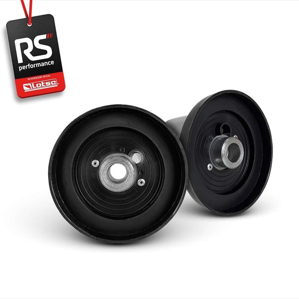 Volante Esportivo Ring R Em Camurça Preta + Cubo (COM VARIAÇÃO)