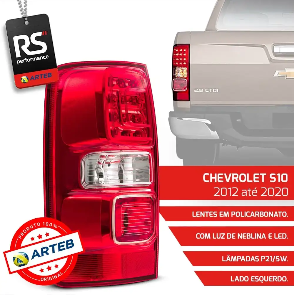 Lanterna C/led E C/neblina S-10 2012-20 Esquerdo Ou Direito