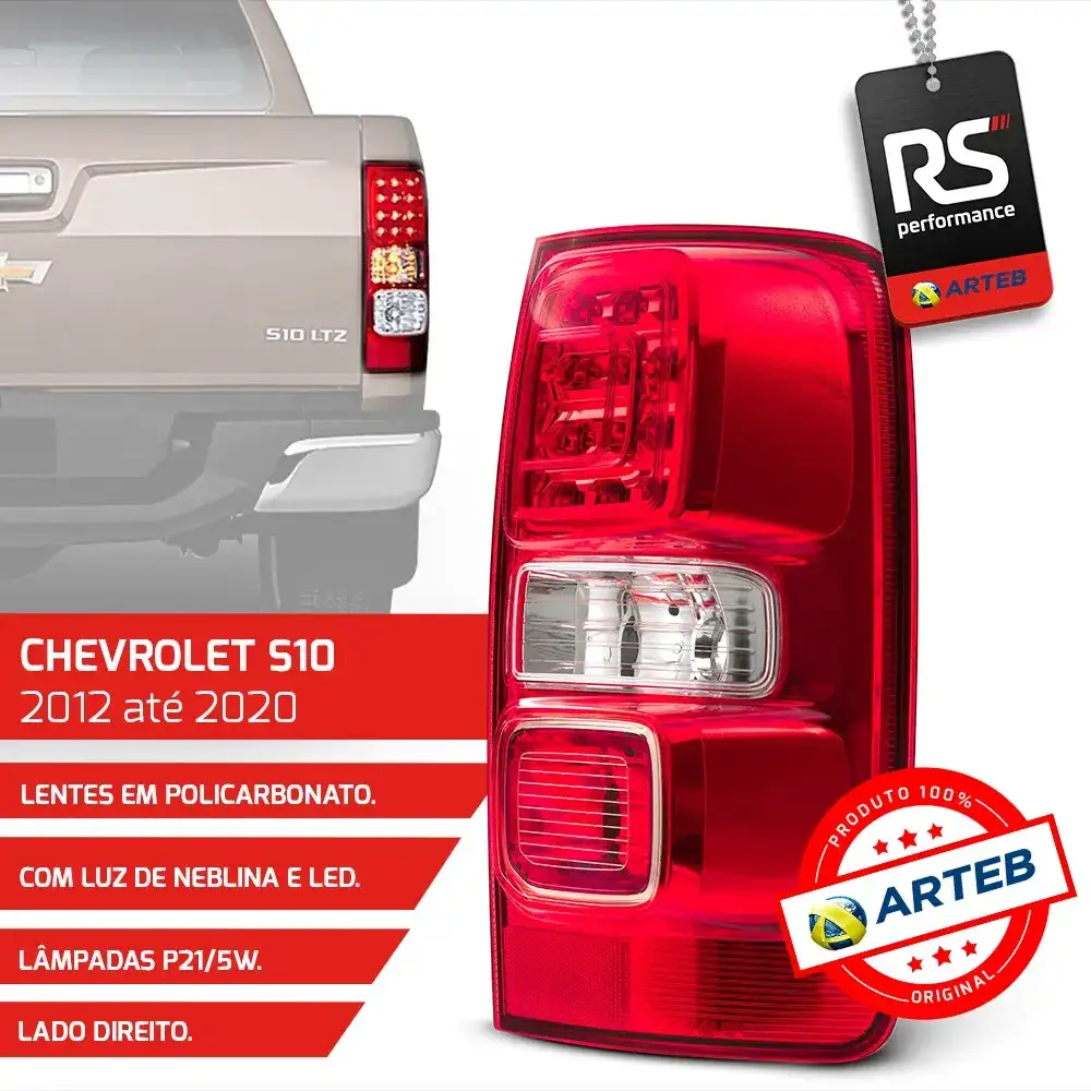 Lanterna C/led E C/neblina S-10 2012-20 Esquerdo Ou Direito