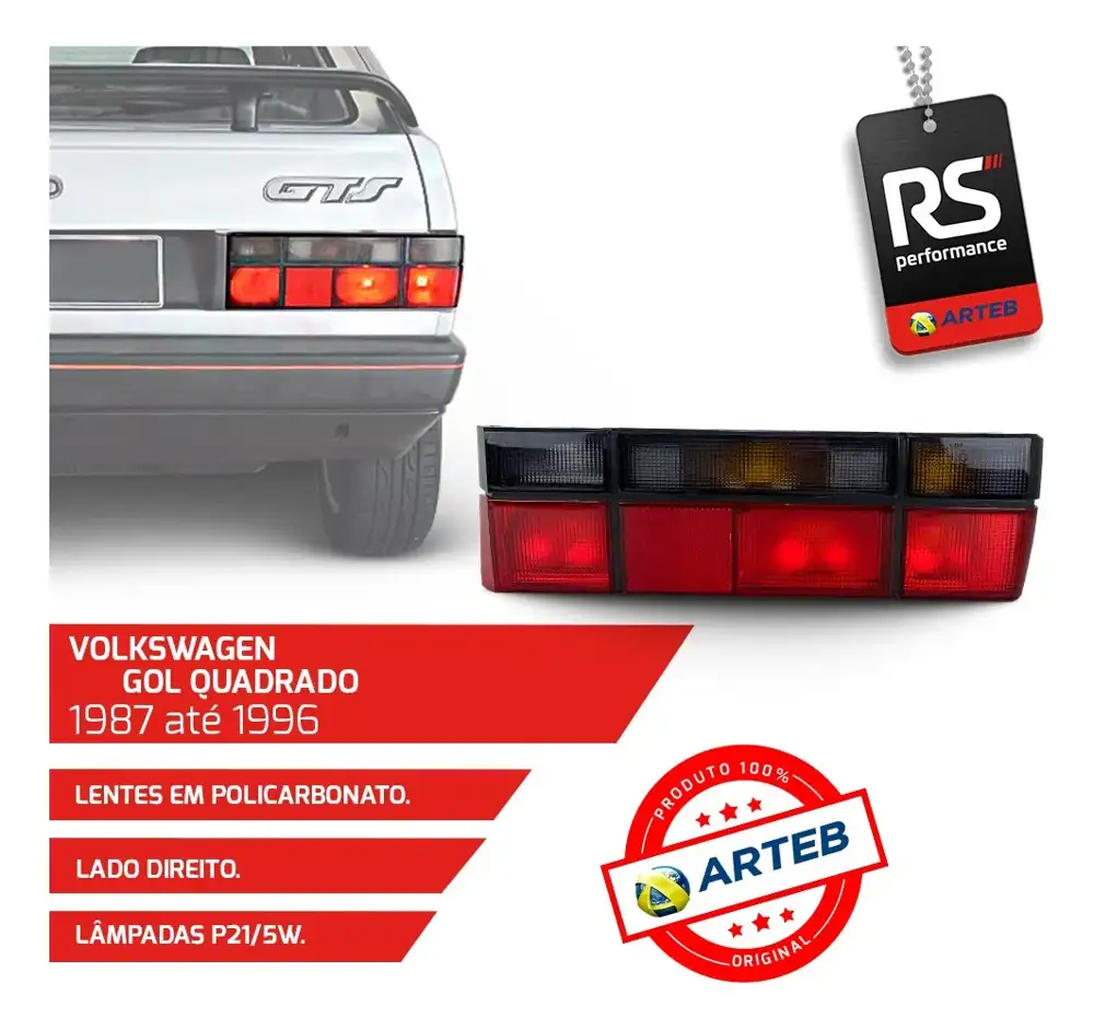 Lanterna Traseira Fumê Gol Bx / Gti G1 Esquerda Ou Direita