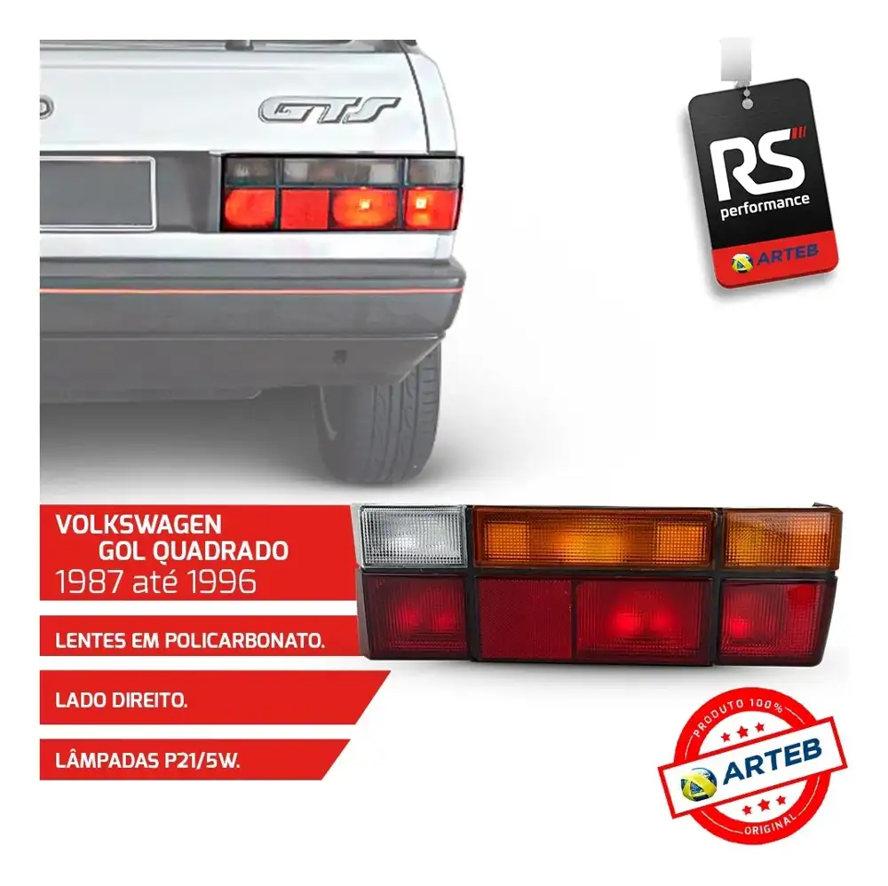 Lanterna Traseira Tricolor Gol Bx G1 - Esquerda Ou Direita