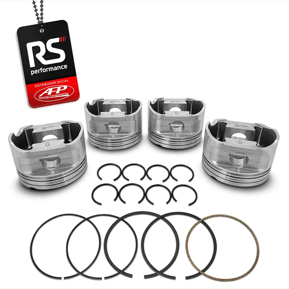 Kit 4 Pistão Forjado Côncavo c/ Cavas AE888 / EA113 2.0 TSI 16V + Pinos 20mm + Anéis