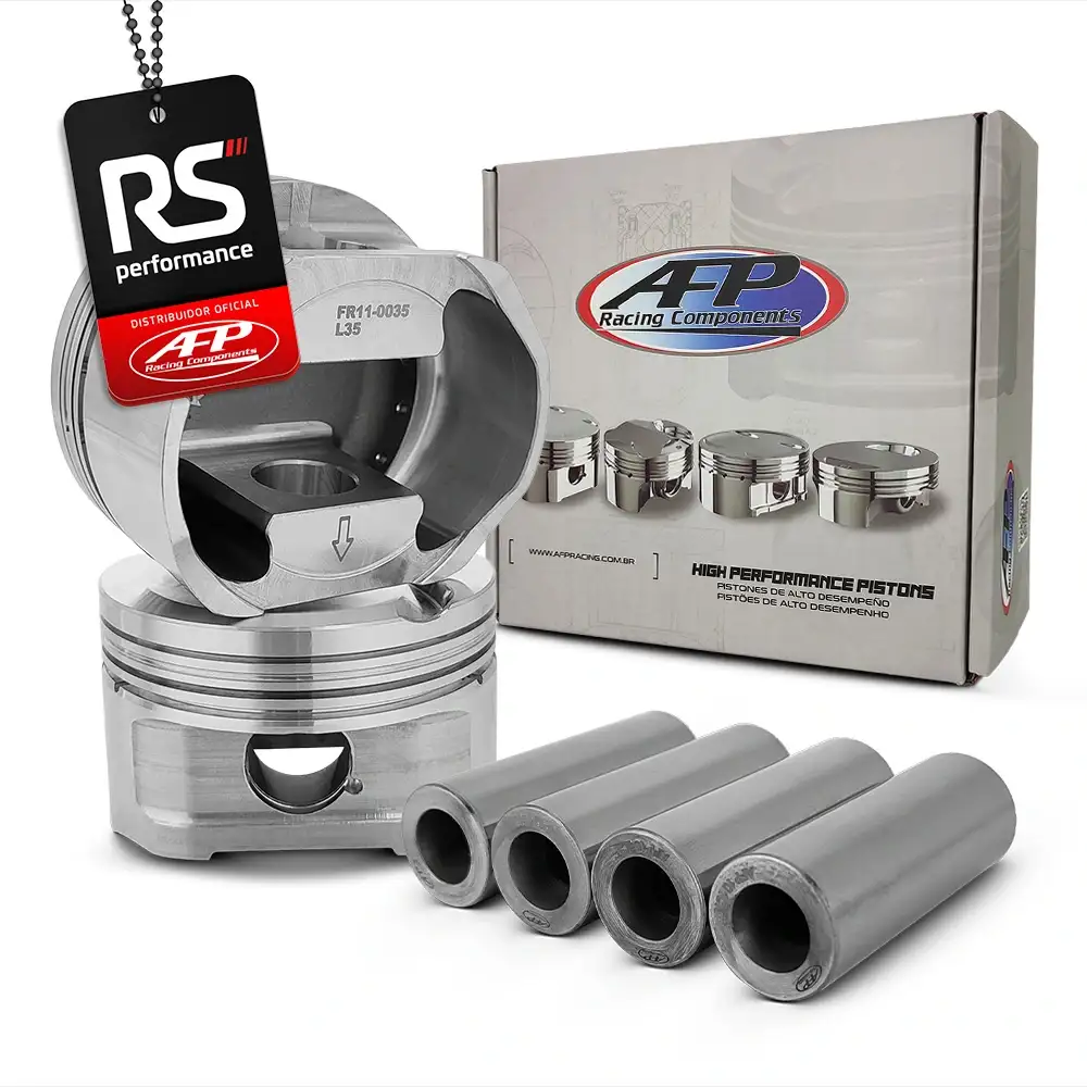 Kit 4 Pistão Forjado Côncavo c/ Cavas AE888 / EA113 2.0 TSI 16V + Pinos 20mm + Anéis