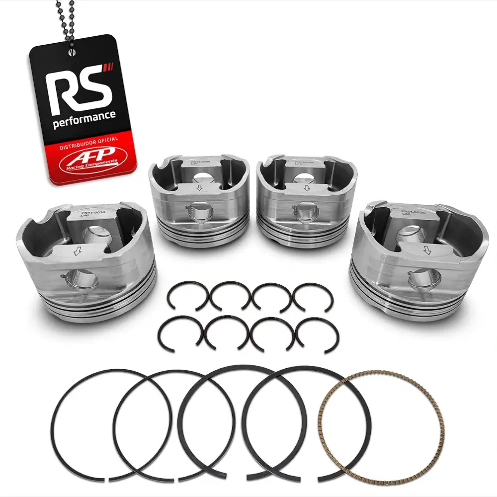 Kit 4 Pistão Forjado Côncavo c/ Cavas AE888 / EA113 2.0 TSI 16V + Pinos 20mm + Anéis
