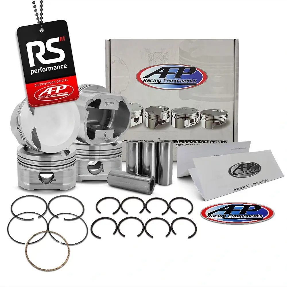 Kit 4 Pistão Forjado Côncavo c/ Cavas AE888 / EA113 2.0 TSI 16V + Pinos 20mm + Anéis