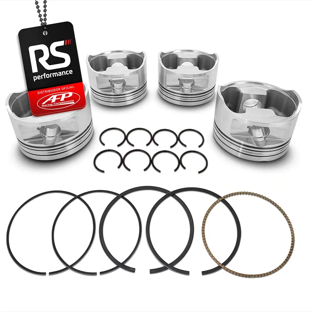 Kit 4 Pistão Forjado Côncavo Vw Ap 2.0T 8v + Pinos + Anéis