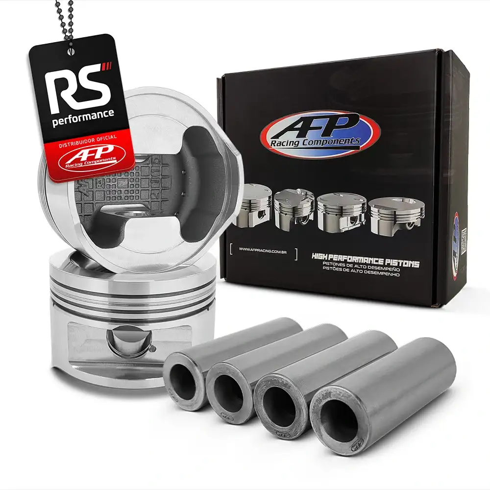 Kit 4 Pistão Forjado Côncavo Vw Ap 2.0T 8v + Pinos + Anéis