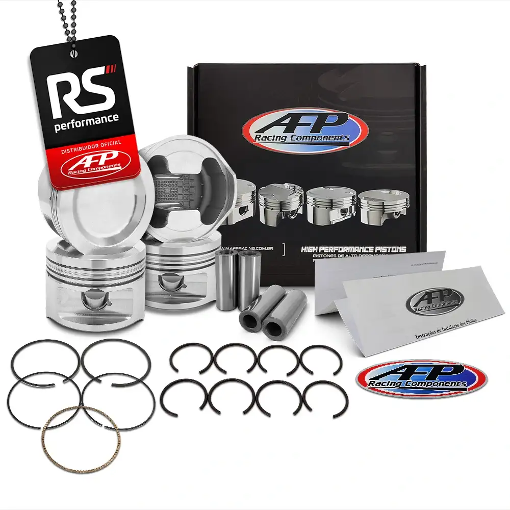 Kit 4 Pistão Forjado Côncavo Vw Ap 2.0T 8v + Pinos + Anéis