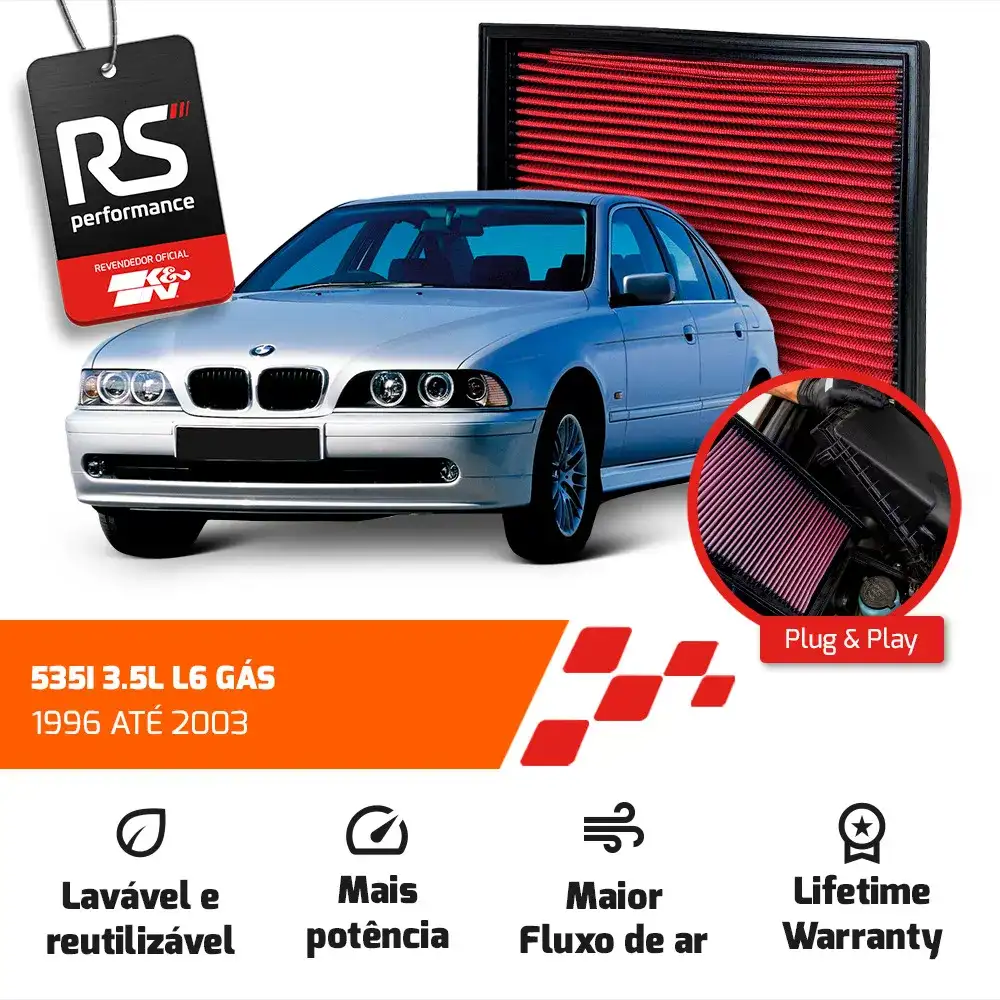 Filtro Esportivo Inbox Bmw E38 E39 3.5 4.4 5.0 1996 Até 2004