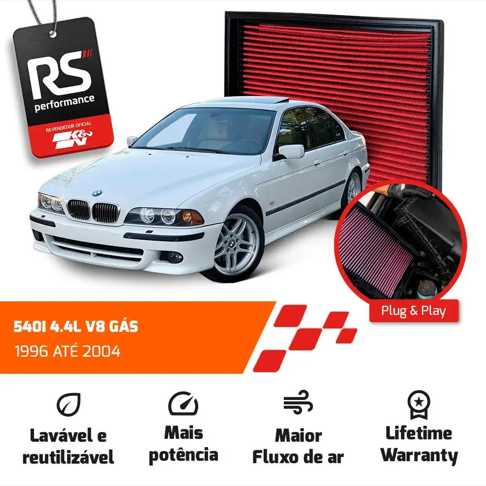 Filtro Esportivo Inbox Bmw E38 E39 3.5 4.4 5.0 1996 Até 2004