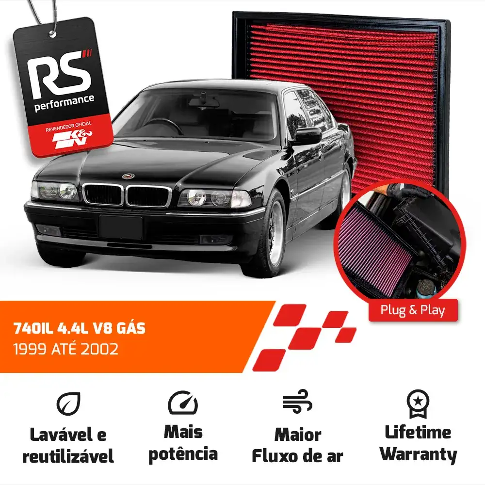 Filtro Esportivo Inbox Bmw E38 E39 3.5 4.4 5.0 1996 Até 2004
