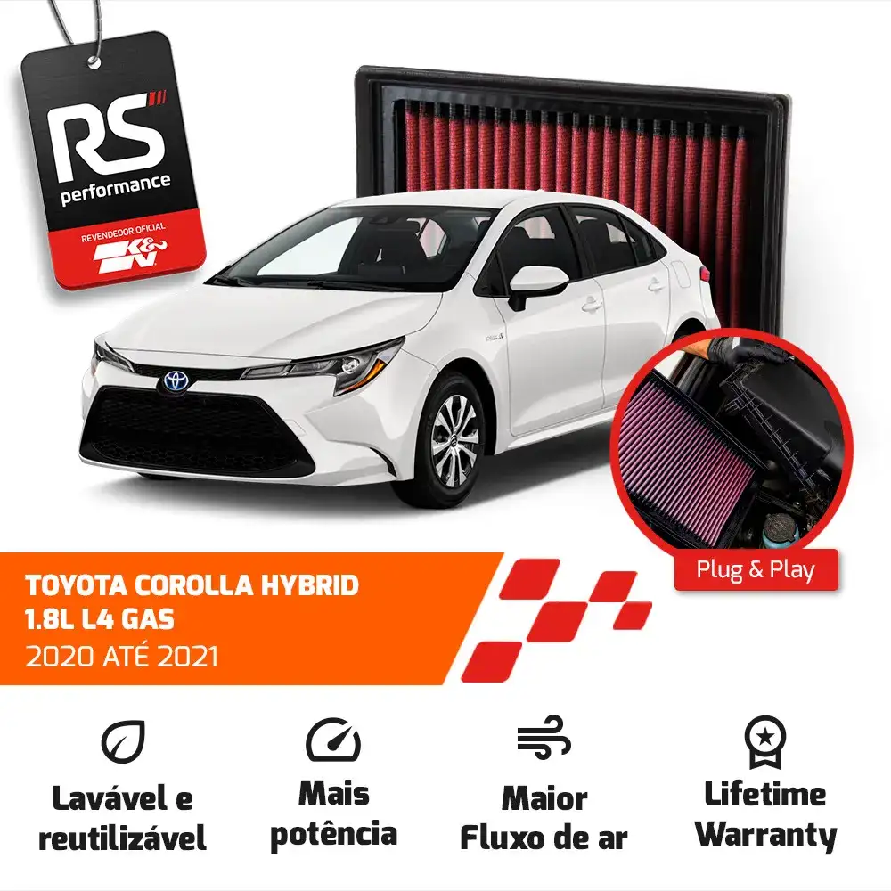Filtro Esportivo Toyota Corolla Prius Yaris 1.8 2012 A 2021