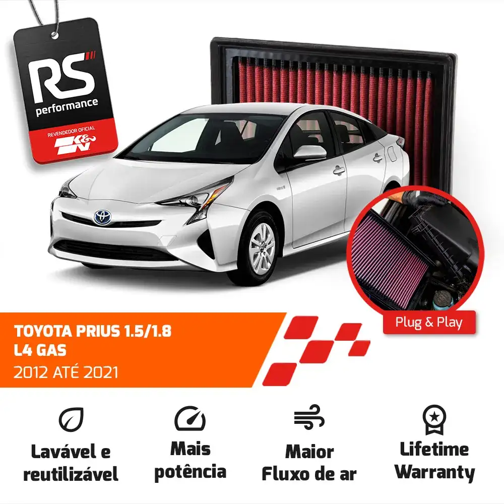 Filtro Esportivo Toyota Corolla Prius Yaris 1.8 2012 A 2021