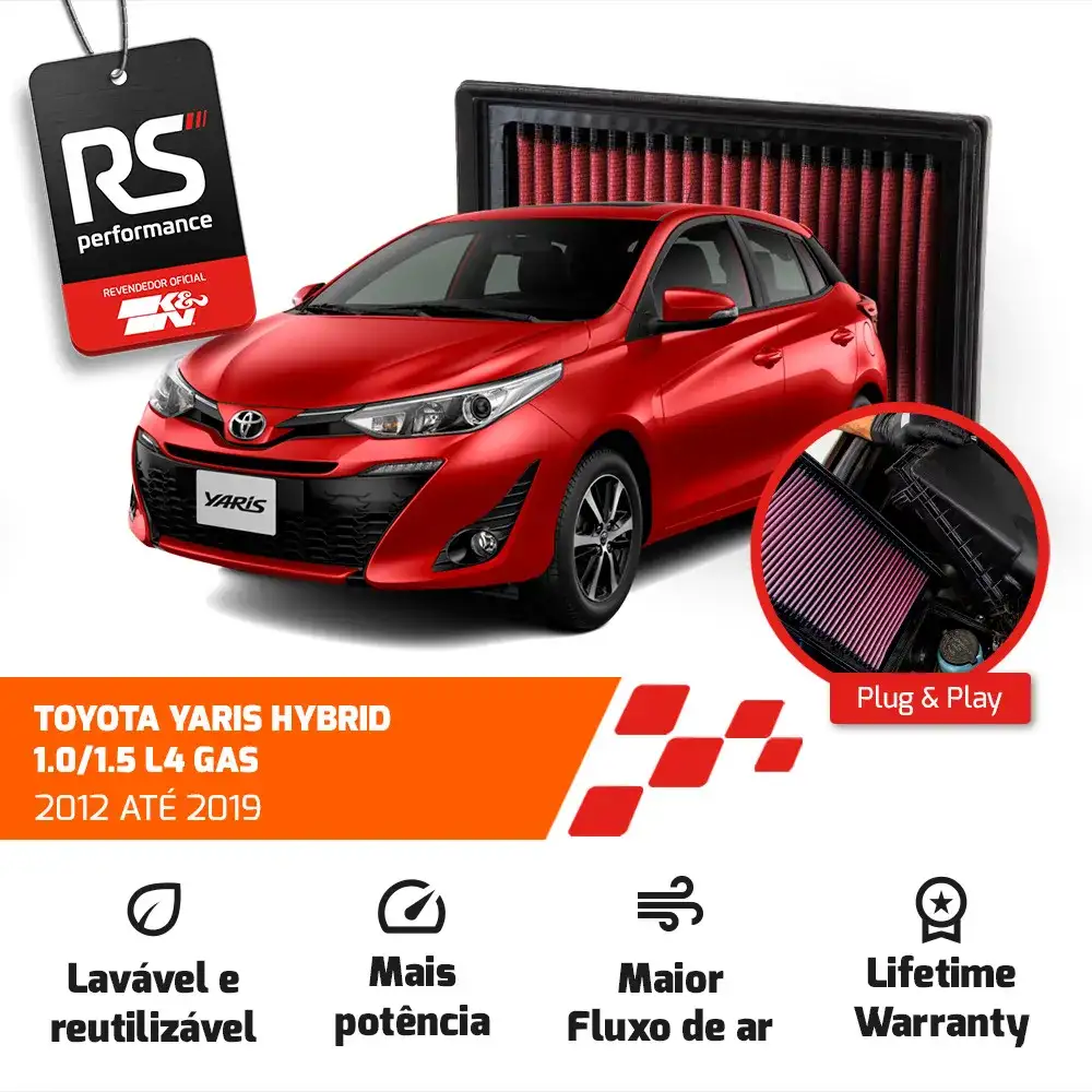 Filtro Esportivo Toyota Corolla Prius Yaris 1.8 2012 A 2021