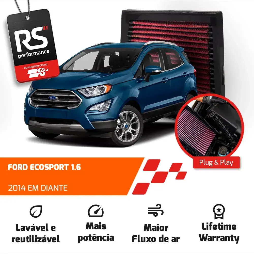 Filtro De Ar Esportivo K&n Inbox Ford New Fiesta 1.0 1.5 1.6