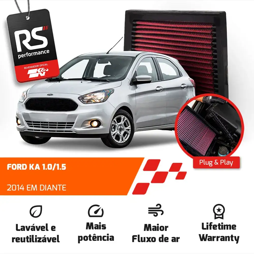 Filtro De Ar Esportivo K&n Inbox Ford New Fiesta 1.0 1.5 1.6