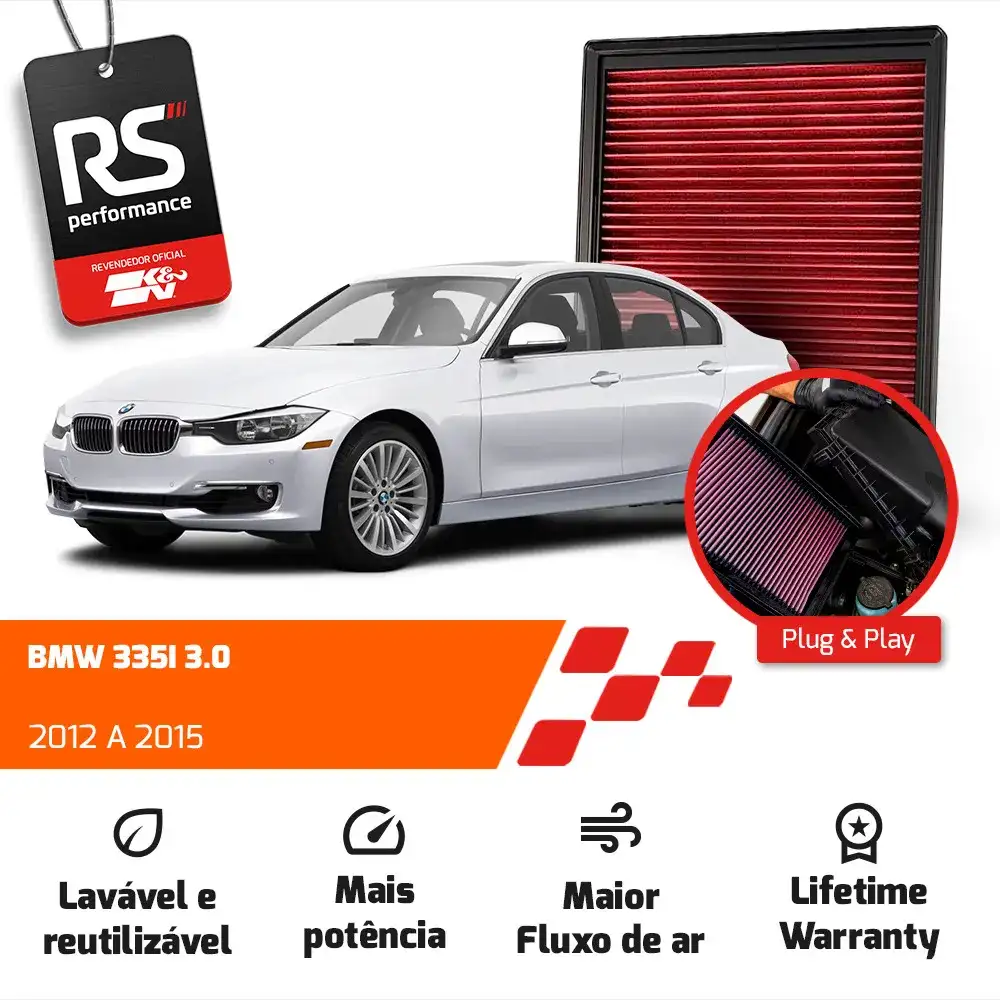 Filtro Esportivo Inbox Bmw N55 F20 F30 F32 3.0 2012 Até 2016