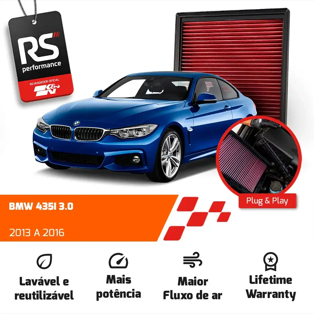 Filtro Esportivo Inbox Bmw N55 F20 F30 F32 3.0 2012 Até 2016