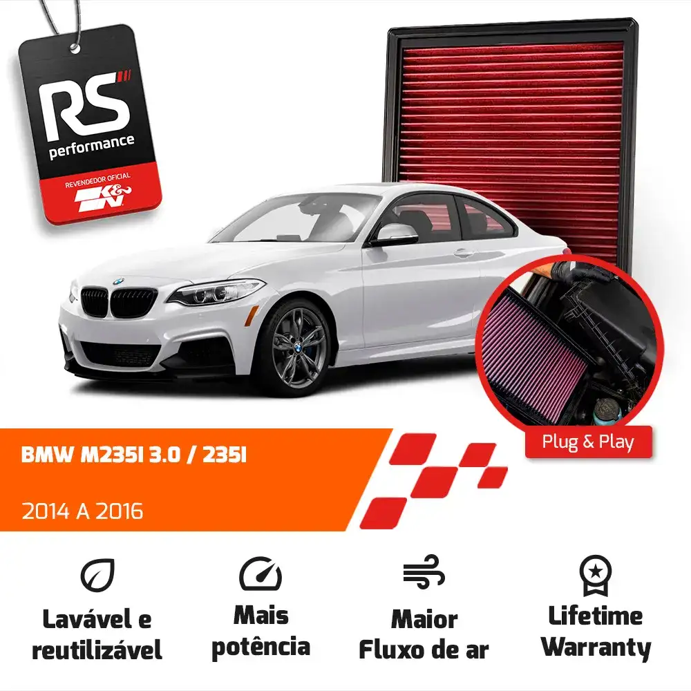Filtro Esportivo Inbox Bmw N55 F20 F30 F32 3.0 2012 Até 2016