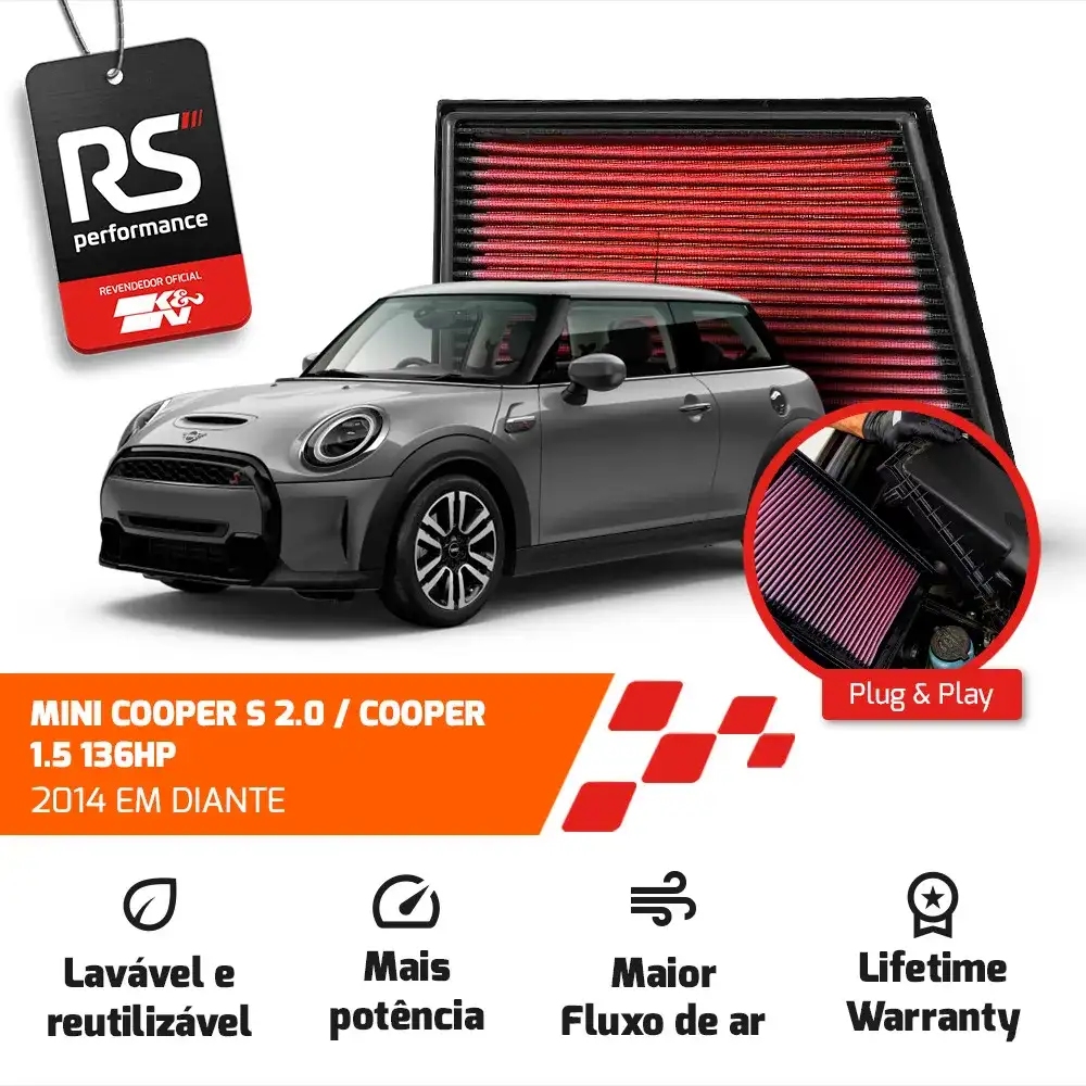 Filtro Esportivo Bmw 225i X1 X2 Cooper 2.0 2018 Em Diante